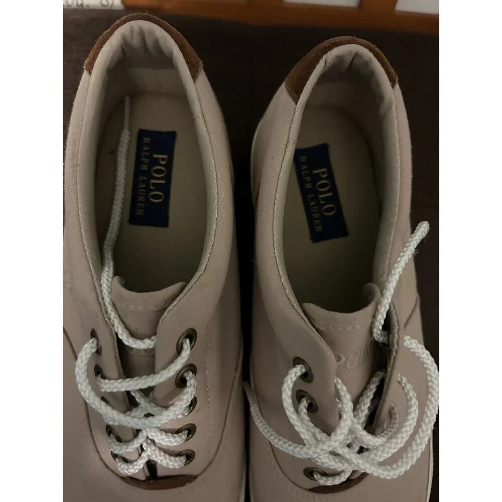 Polo Ralph Lauren Veto 9.5D Tan Lace Up Casual Boat Shoe Sneaker